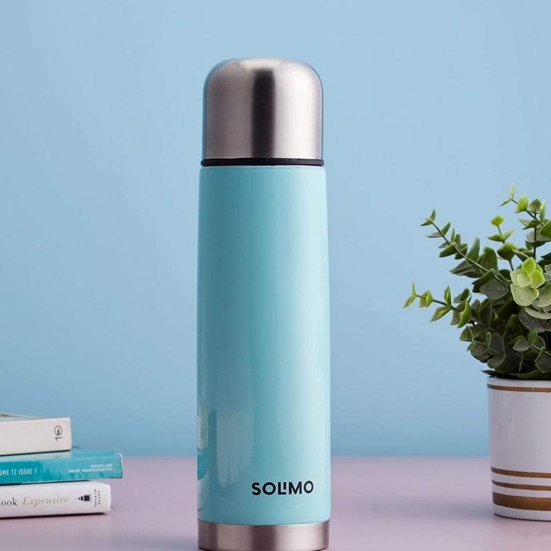 Solimo Stainless Steel Insulated 24 Hours Hot or Cold Bottle Thermos Flask, 500 ml, Deep Blue Solimo Stainless Steel Insulated 24 Hours Hot or Cold Bottle Thermos Flask, 500 ml, Deep Blue