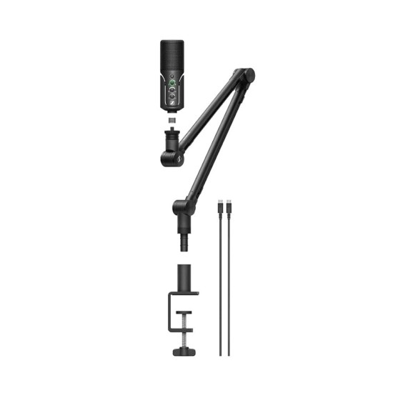 SENNHEISER Profile Streaming Set USB-C Condenser Microphone | Cardioid Pickup | Adjustable Boom Arm, Mute Function & Gain Control | Ideal for Streaming, Podcasting, & Recording
