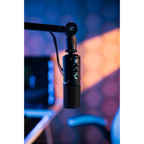 SENNHEISER Profile Streaming Set USB-C Condenser Microphone | Cardioid Pickup | Adjustable Boom Arm, Mute Function & Gain Control | Ideal for Streaming, Podcasting, & Recording