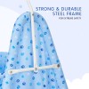 Supples Baby Cradle with Swing and Mosquito Net | Blue | for Babies up to 10 Months | Sturdy and Safe Design | 4 Wheels with Brakes | with Swing Lock and Storage