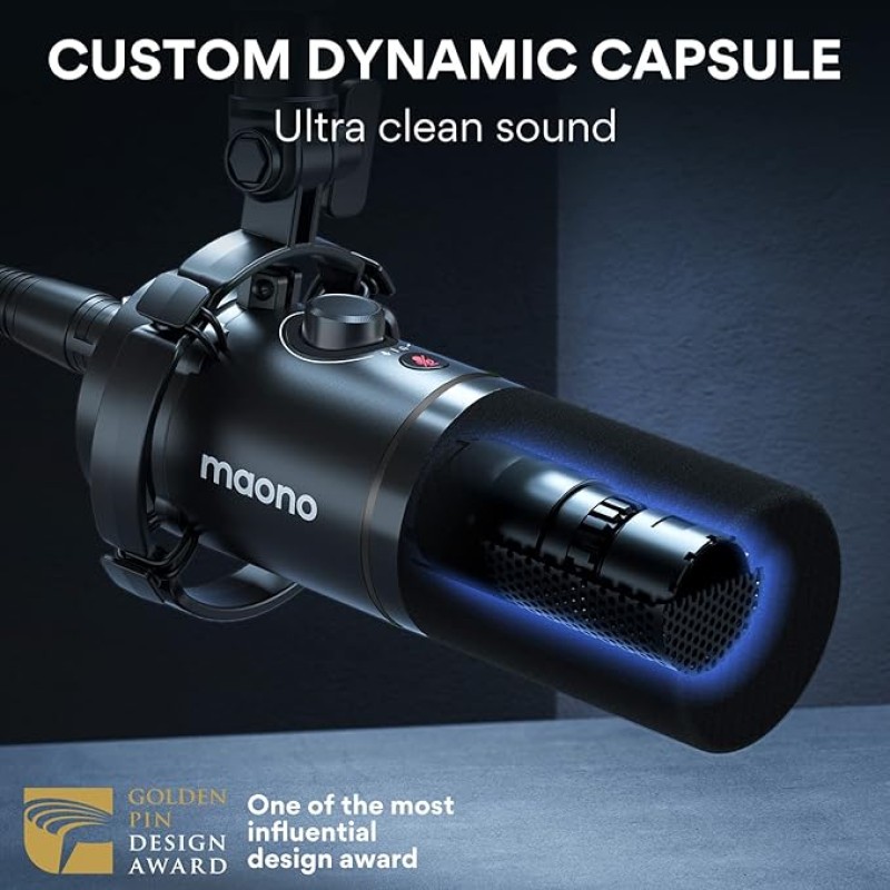 MAONO PD200X USB/XLR Dynamic Mic for Singing, PC, YouTube Recording. Professional Microphone with Programmable Software and 0-Latency MAONO PD200X USB/XLR Dynamic Mic for Singing, PC, YouTube Recording. Professional Microphone with Programmable Software and 0-Latency