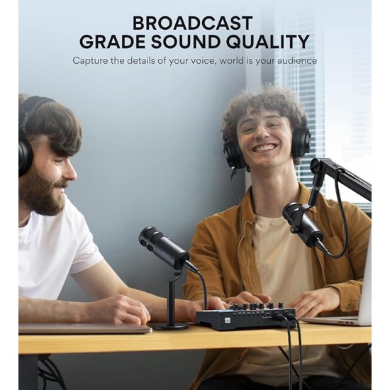 Maono PD100 Professional XLR Dynamic Microphone for Singing, YouTube Recording, Podcast, with Voice Isolation Technology, Metal Mic, Work for Audio Interface, Mixer