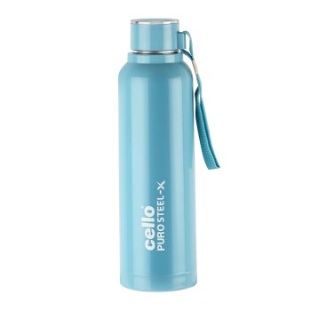 Cello Puro Steel-X Benz 900 | Leak Proof| Wide Mouth & Easy to Open | Insulated Inner Steel Water Bottle | 730ml | Turquoise Cello Puro Steel-X Benz 900 | Leak Proof| Wide Mouth & Easy to Open | Insulated Inner Steel Water Bottle | 730ml | Turquoise