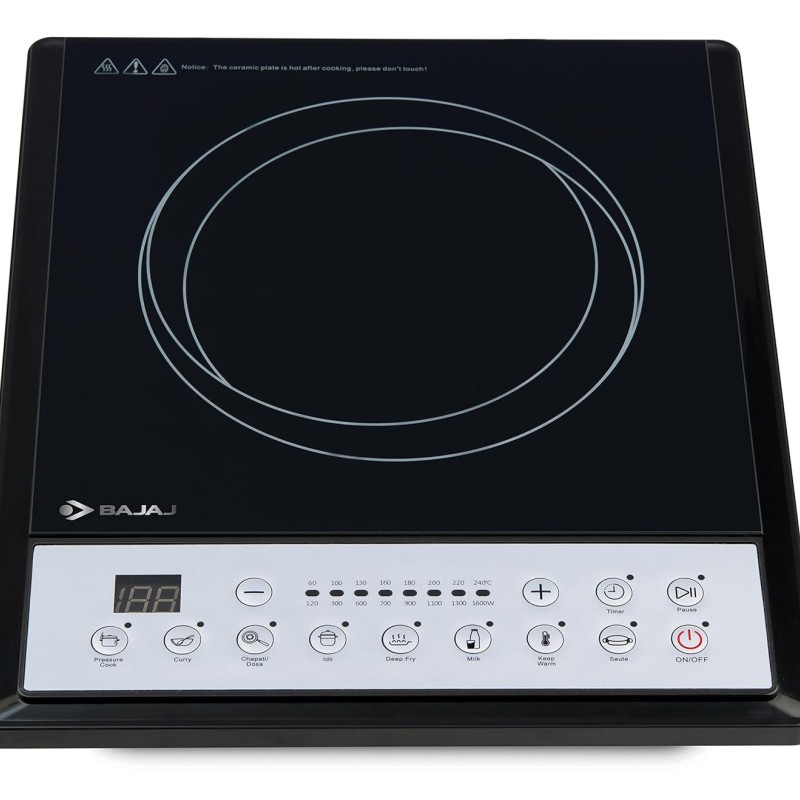 Bajaj ICX 160TS 1600W Induction Cooktop, Black Bajaj ICX 160TS 1600W Induction Cooktop, Black