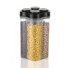 Clazkit Airtight Transparent Plastic Lock Food Storage 4 Section Container Jar for Grocery, Fridge Container Pack of 1, 2500ML - Black Clazkit Airtight Transparent Plastic Lock Food Storage 4 Section Container Jar for Grocery, Fridge Container Pack of 1, 2500ML - Black