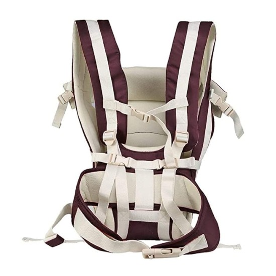 BabyGo Kids 4-in-1 Adjustable Baby Carrier Cum Kangaroo Bag | Multiple Carry Positions: Front, Back, Hip - Comfortable & Adjustable with Safety Belt and Buckle Straps (Purple)