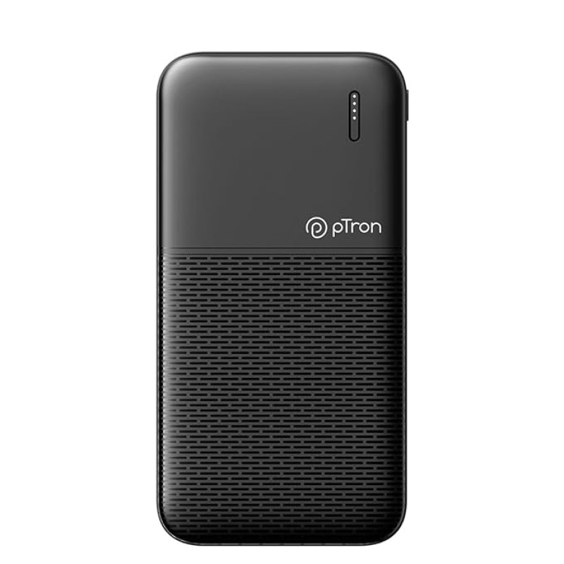 pTron Newly Launched Dynamo 10000mAh 22.5W Power Bank, Made in India, 20W PD Fast Charging, 3 Output, 2 Input Ports Type-C/PD & Micro USB, Li-Polymer Battery & Multiple Layers of Protection (Black) pTron Newly Launched Dynamo 10000mAh 22.5W Power Bank, Made in India, 20W PD Fast Charging, 3 Output, 2 Input Ports Type-C/PD & Micro USB, Li-Polymer Battery & Multiple Layers of Protection (Black)