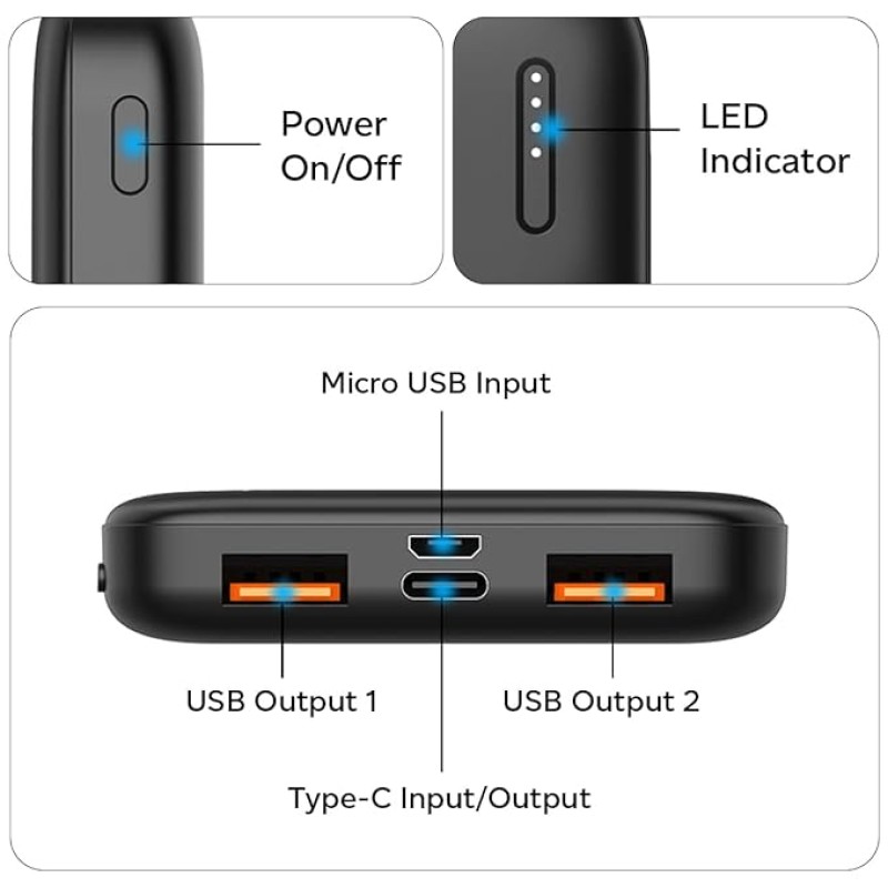 pTron Newly Launched Dynamo 10000mAh 22.5W Power Bank, Made in India, 20W PD Fast Charging, 3 Output, 2 Input Ports Type-C/PD & Micro USB, Li-Polymer Battery & Multiple Layers of Protection (Black) pTron Newly Launched Dynamo 10000mAh 22.5W Power Bank, Made in India, 20W PD Fast Charging, 3 Output, 2 Input Ports Type-C/PD & Micro USB, Li-Polymer Battery & Multiple Layers of Protection (Black)