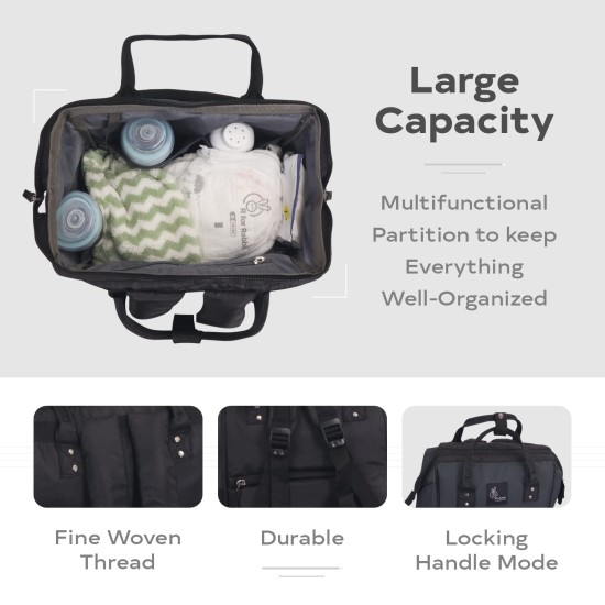 R for Rabbit Caramello Dino Diaper Bag for Mothers Travel Multipurpose Stylish Backpack with 11 Pockets, Water Resistant Large Storage Capacity, 3 Insulated Front Pockets Maternity Bags (Beige)