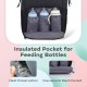 R for Rabbit Caramello Dino Diaper Bag for Mothers Travel Multipurpose Stylish Backpack with 11 Pockets, Water Resistant Large Storage Capacity, 3 Insulated Front Pockets Maternity Bags (Beige)