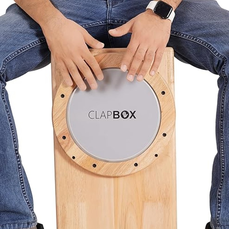 Clapbox Cajembe Cajon (3 instruments in 1) - Rubber wood (H:50 W:30 L:30) 3 Internal Snares, Natural Clapbox Cajembe Cajon (3 instruments in 1) - Rubber wood (H:50 W:30 L:30) 3 Internal Snares, Natural