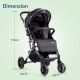 LuvLap Alpha Baby Stroller/Pram, One Fold, Travel Friendly, 5 Point Safety Harness, Reversible Handle bar, Multilevel Recline & Adjustable footrest, Extendable Canopy, for Babies 0-3 Years (Black)