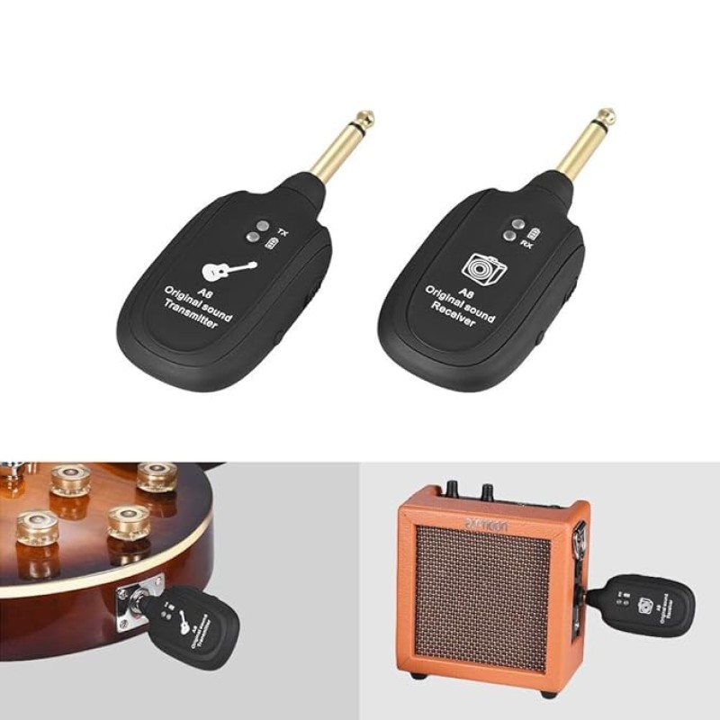Careflection || Wireless Audio Transmitter Receiver 100ft Transmission Distance Built-in Rechargeable Lithium Battery, Electric Guitar Accessories for Guitar Bass