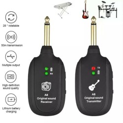 Careflection || Wireless Audio Transmitter Receiver 100ft Transmission Distance Built-in Rechargeable Lithium Battery, Electric Guitar Accessories for Guitar Bass Careflection || Wireless Audio Transmitter Receiver 100ft Transmission Distance Built-in Rechargeable Lithium Battery, Electric Guitar Accessories for Guitar Bass