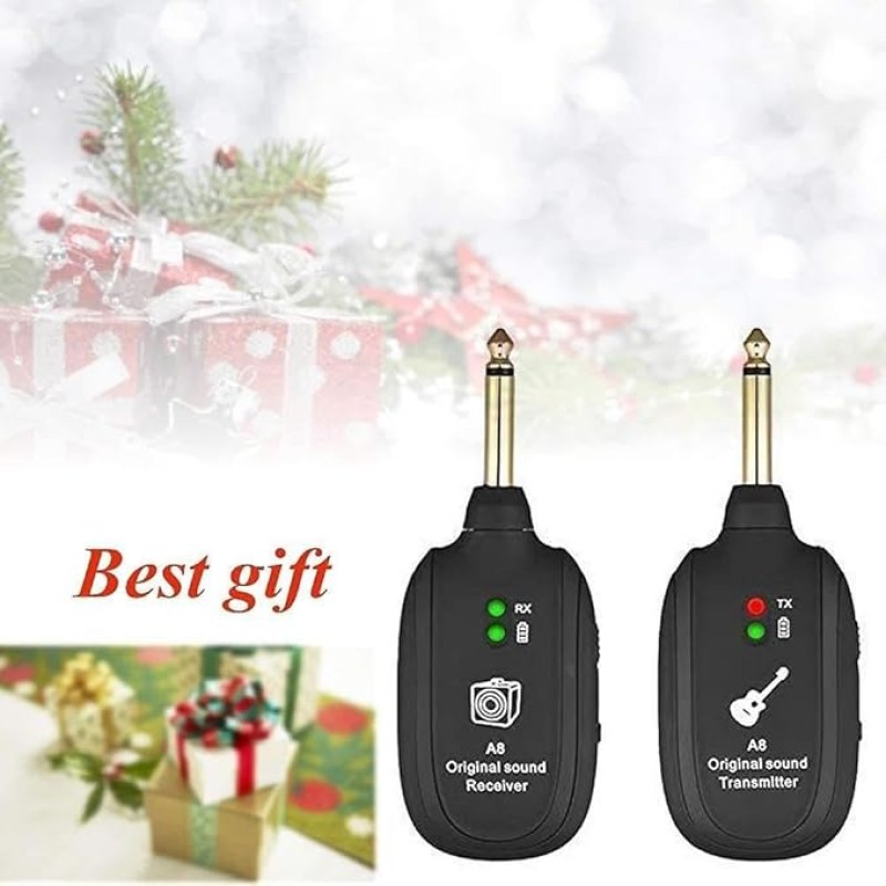 Careflection || Wireless Audio Transmitter Receiver 100ft Transmission Distance Built-in Rechargeable Lithium Battery, Electric Guitar Accessories for Guitar Bass