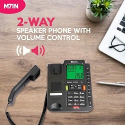 Beetel M71N Caller ID Landline,DTMF/FSK Compatible, 16 Digit LCD, Two Way Speaker phone, Music On Hold, In-use LED, 8 One Touch Memories, 30 Incoming/15 Outgoing calls Memory, 16 Ring Melodies (Black)