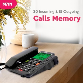 Beetel M71N Caller ID Landline,DTMF/FSK Compatible, 16 Digit LCD, Two Way Speaker phone, Music On Hold, In-use LED, 8 One Touch Memories, 30 Incoming/15 Outgoing calls Memory, 16 Ring Melodies (Black) Beetel M71N Caller ID Landline,DTMF/FSK Compatible, 16 Digit LCD, Two Way Speaker phone, Music On Hold, In-use LED, 8 One Touch Memories, 30 Incoming/15 Outgoing calls Memory, 16 Ring Melodies (Black)