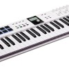 Arturia KeyLab Essential 61 mk3 MIDI Controller with 61 Velocity-Sensitive keys, 9 Encoders, 9 Sliders, 8 RGB Pads - USB-C, Midi Out, LCD Screen, Bundled Software and DAW Integration - White