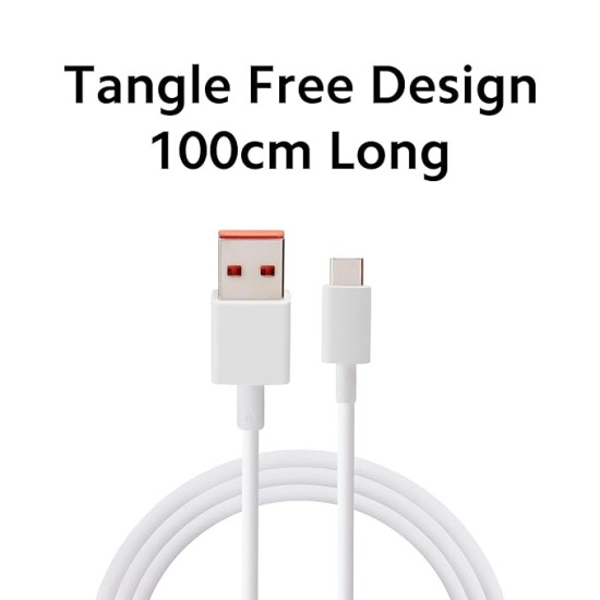 Mi Xiaomi 33W Fast Charging Cable USB C Quick Charge 4.0 Soniccharge Cord Compatible withMi, Redmi, iPhone 15 Pro Samsung Galaxy Android Phone Laptop PD Charger Cable (White)