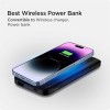 (Refurbished) Spigen 2 in1 10000 mAh Wireless Charging Power Bank with USB-A | USB-C 20W Fast Charging, Included Type-C to C Cable, Lithium Polymer - Black