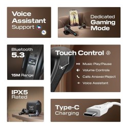 Wings Flobuds 300 Made in Inida Wireless TWS in Ear Earbuds with Leather-Look Finish, Smart Enc, 50 Hrs Total Playtime, Gaming Mode 40 Ms, 13Mm Drivers, Voice Assistant Support Wings Flobuds 300 Made in Inida Wireless TWS in Ear Earbuds with Leather-Look Finish, Smart Enc, 50 Hrs Total Playtime, Gaming Mode 40 Ms, 13Mm Drivers, Voice Assistant Support