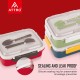 Attro Food Eat 3 Compartment Stainless Steel Lunch Box with Plastic Cutlery Inside, Heating & Water Insulation Design Use for Office, School & Travelling, 750 Ml - Red