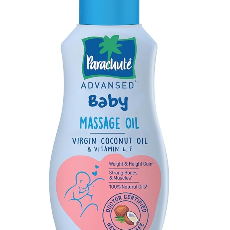 Parachute Advansed Baby Massage Oil for New Born| 100% Virgin Coconut Oil | Clinically Proven for Better Growth| Vitamin E & F| 200 Ml Parachute Advansed Baby Massage Oil for New Born| 100% Virgin Coconut Oil | Clinically Proven for Better Growth| Vitamin E & F| 200 Ml