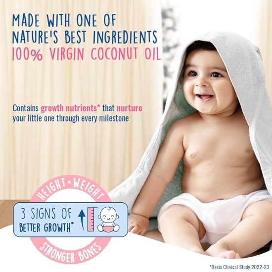 Parachute Advansed Baby Massage Oil for New Born| 100% Virgin Coconut Oil | Clinically Proven for Better Growth| Vitamin E & F| 200 Ml