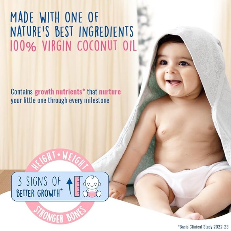 Parachute Advansed Baby Massage Oil for New Born| 100% Virgin Coconut Oil | Clinically Proven for Better Growth| Vitamin E & F| 200 Ml Parachute Advansed Baby Massage Oil for New Born| 100% Virgin Coconut Oil | Clinically Proven for Better Growth| Vitamin E & F| 200 Ml