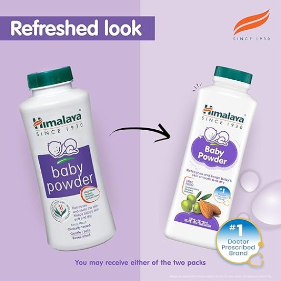 Himalaya Baby Powder 400g (Pack of 2) | Refreshes and keeps baby's skin smooth and dry