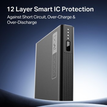 (Refurbished) boAt Energyshroom PB300 Powerbank with 10000mAh Battery, 22.5w Fast Charging, 12-Layer Smart IC Protection, LED Indicators and Aluminum Alloy Casing USB Type-C Input (Carbon Black) (Refurbished) boAt Energyshroom PB300 Powerbank with 10000mAh Battery, 22.5w Fast Charging, 12-Layer Smart IC Protection, LED Indicators and Aluminum Alloy Casing USB Type-C Input (Carbon Black)