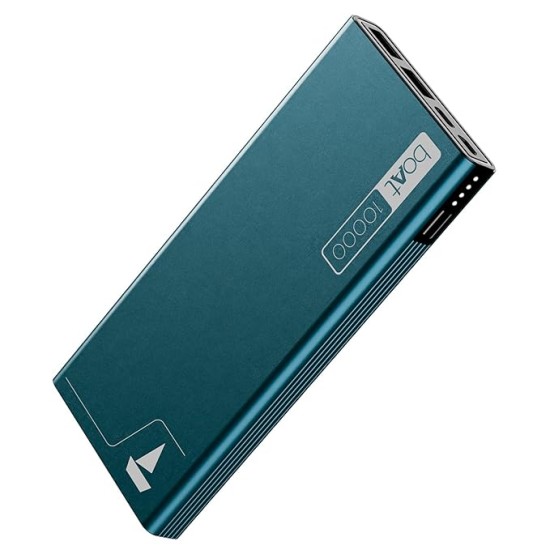 boAt Energyshroom PB300 Powerbank with 10000mAh Battery, 22.5w Fast Charging, USB Type-C Input, 12-Layer Smart IC Protection, LED Indicators and Aluminum Alloy Casing (Steel Blue)