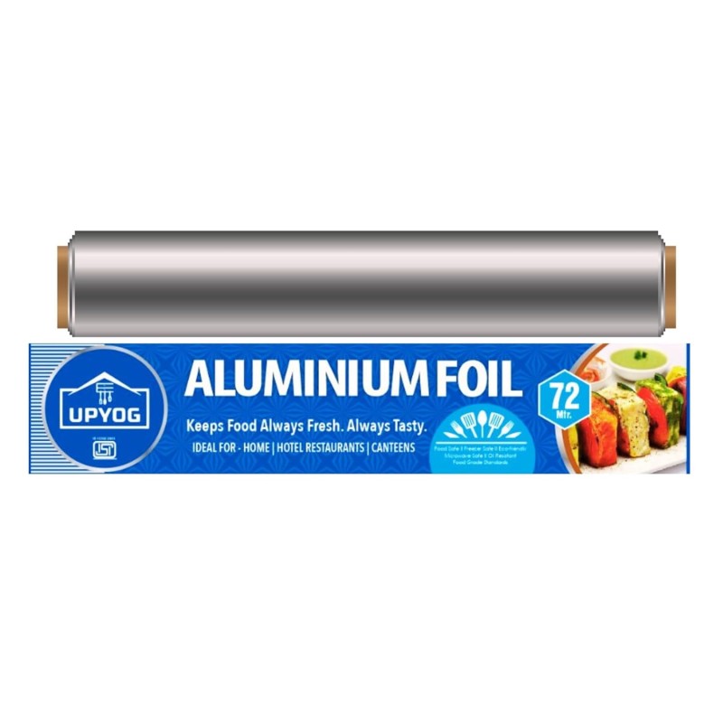 Upyog Aluminium Foil Food Packing 72 Meters 11 Microns, Wrapping, Storing and Serving Perfect for Cooking, Baking and Packing Food (72 Meters, 1) Upyog Aluminium Foil Food Packing 72 Meters 11 Microns, Wrapping, Storing and Serving Perfect for Cooking, Baking and Packing Food (72 Meters, 1)