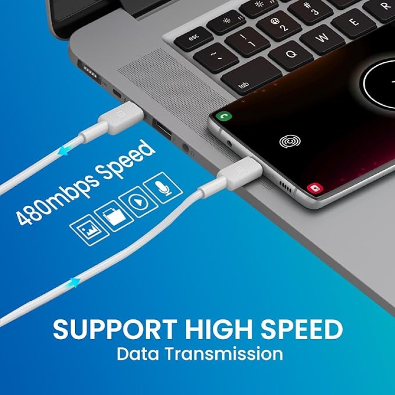 Portronics Konnect Link C Square 60W Type C Fast Charging PD Cable with 480Mbps Data Sync Compatible with Smartphones, iPhone 15 series, MacBook and Other Type C devices 1M Length Portronics Konnect Link C Square 60W Type C Fast Charging PD Cable with 480Mbps Data Sync Compatible with Smartphones, iPhone 15 series, MacBook and Other Type C devices 1M Length