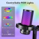 MAONO RGB Condenser Gaming Mic, USB Podcast Microphone with Active Noise Cancellation, Mic Gain, 1-Click Mute, Adjustable RGB Light for YouTube Recording, PC, Laptop (DGM20-Black)