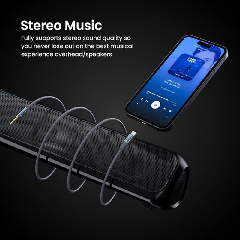 Portronics ikonnect L+ 8Pin to 3.5mm Aux Cable with 1M Length, Nylon Braided, Metal Heads, Gold Plated Connector Compatible with Cars, Mobiles, Headphones & Home Theatres(Black) Portronics ikonnect L+ 8Pin to 3.5mm Aux Cable with 1M Length, Nylon Braided, Metal Heads, Gold Plated Connector Compatible with Cars, Mobiles, Headphones & Home Theatres(Black)