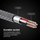 Portronics ikonnect L+ 8Pin to 3.5mm Aux Cable with 1M Length, Nylon Braided, Metal Heads, Gold Plated Connector Compatible with Cars, Mobiles, Headphones & Home Theatres(Black)