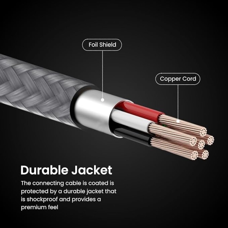 Portronics ikonnect L+ 8Pin to 3.5mm Aux Cable with 1M Length, Nylon Braided, Metal Heads, Gold Plated Connector Compatible with Cars, Mobiles, Headphones & Home Theatres(Black) Portronics ikonnect L+ 8Pin to 3.5mm Aux Cable with 1M Length, Nylon Braided, Metal Heads, Gold Plated Connector Compatible with Cars, Mobiles, Headphones & Home Theatres(Black)