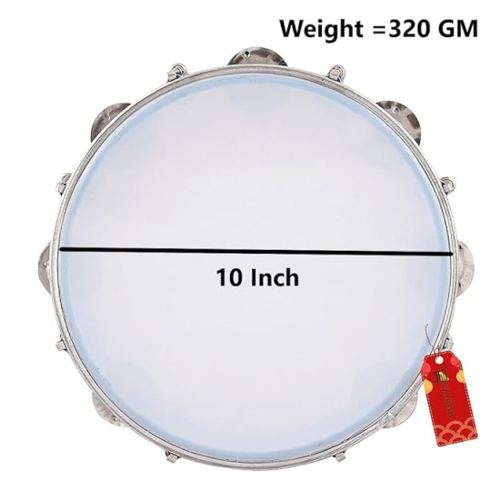 UAPAN Dafli Musical Instrument Dafli/Tambourine 10 inch Hand Percussion Musical Instrument (Red tambourine) UAPAN Dafli Musical Instrument Dafli/Tambourine 10 inch Hand Percussion Musical Instrument (Red tambourine)