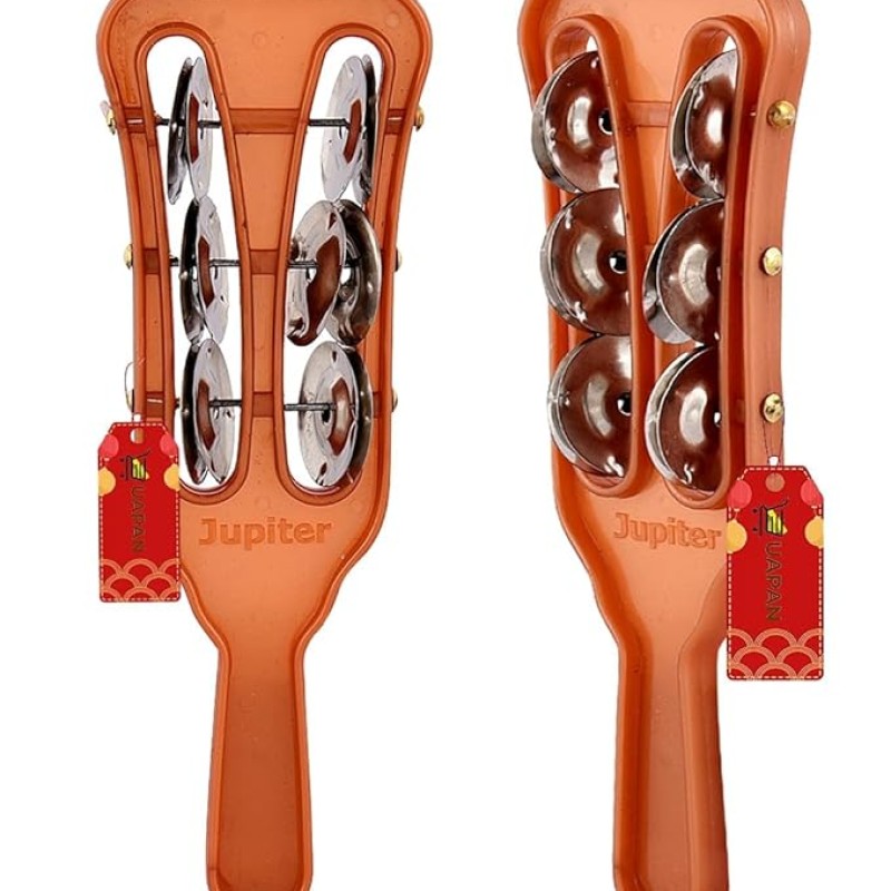 UAPAN Plastic Taal Kanjira/Kartal Musical Instrument for Kirtan I Puja-Bhajans I Pair of 1