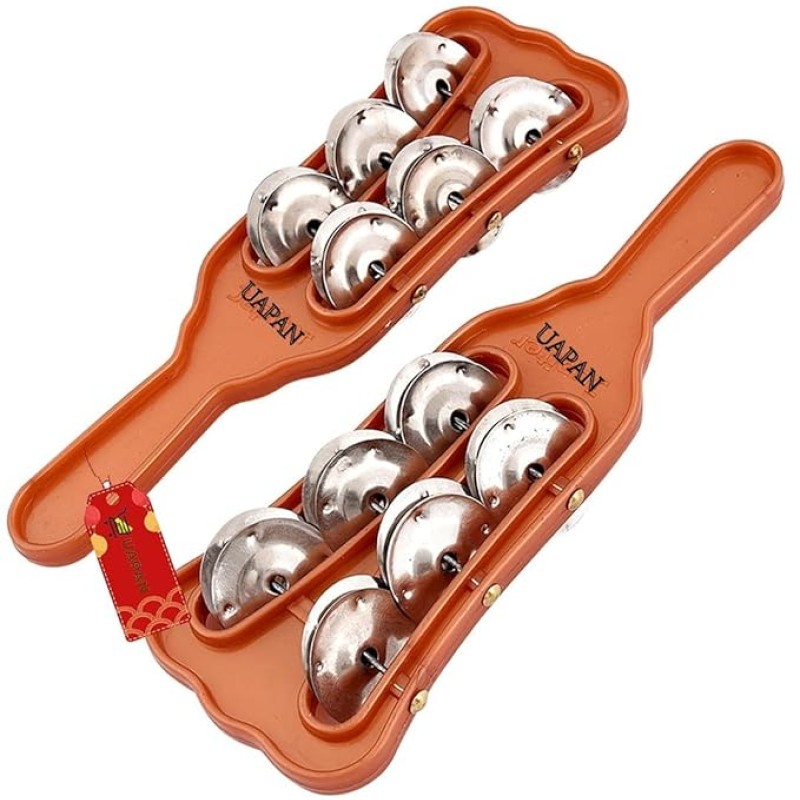 UAPAN Plastic Taal Kanjira/Kartal Musical Instrument for Kirtan I Puja-Bhajans I Pair of 1