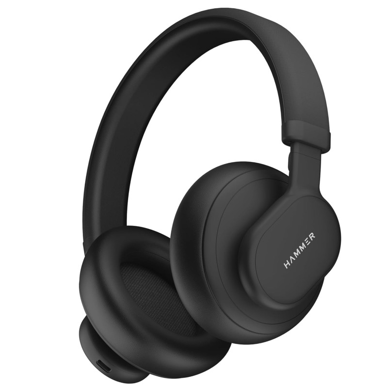 (Refurbished) HAMMER Bash Max Over The Ear Wireless Bluetooth Headphones with Mic, Touch Control, Deep Bass, Upto 40 Hours Playtime, Bluetooth 5.3, Workout/Travel (Black) (Refurbished) HAMMER Bash Max Over The Ear Wireless Bluetooth Headphones with Mic, Touch Control, Deep Bass, Upto 40 Hours Playtime, Bluetooth 5.3, Workout/Travel (Black)