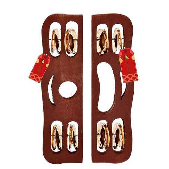 UAPAN wood Narad Muni Kartal for Kirtan I Bhajan Musical Instrument I Pair of 1