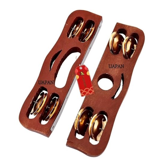 UAPAN wood Narad Muni Kartal for Kirtan I Bhajan Musical Instrument I Pair of 1