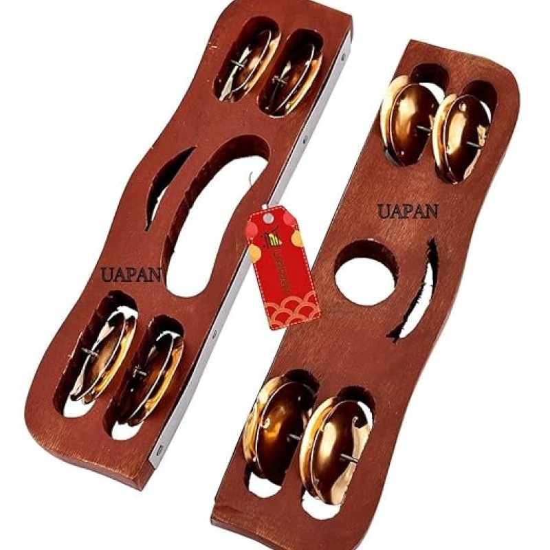 UAPAN wood Narad Muni Kartal for Kirtan I Bhajan Musical Instrument I Pair of 1 UAPAN wood Narad Muni Kartal for Kirtan I Bhajan Musical Instrument I Pair of 1