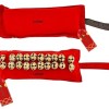 UAPAN 2 line Brass Ghungroo Ankle Bells Velvet Red Pad for Classical,Baratnatyam,Odissi,Kathak Dance with Adjustable Strap (Valvet, Belt)