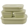 ASIAN Plastowares Utility Star Storage Containers Set of 4, (500 Ml x 2, 800 Ml, 1800 ml) Freeze Containers (Olive Green)