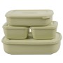 ASIAN Plastowares Utility Star Storage Containers Set of 4, (500 Ml x 2, 800 Ml, 1800 ml) Freeze Containers (Olive Green)