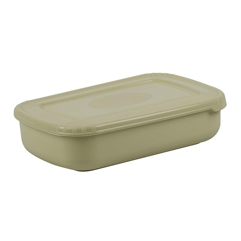 ASIAN Plastowares Utility Star Storage Containers Set of 4, (500 Ml x 2, 800 Ml, 1800 ml) Freeze Containers (Olive Green)