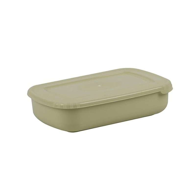 ASIAN Plastowares Utility Star Storage Containers Set of 4, (500 Ml x 2, 800 Ml, 1800 ml) Freeze Containers (Olive Green)